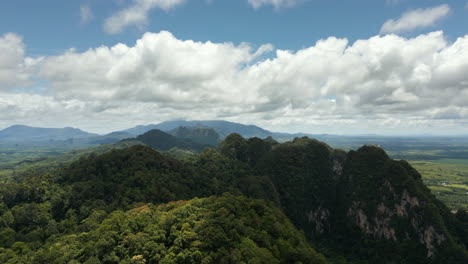 Krabi-Town-Ao-Nang-Mountain-Beautiful-Landscape-with-Khao-Phanom-Bencha-National-Park,-Stunning-Southern-Thailand-Tropical-Landscape-Aerial-Drone-View