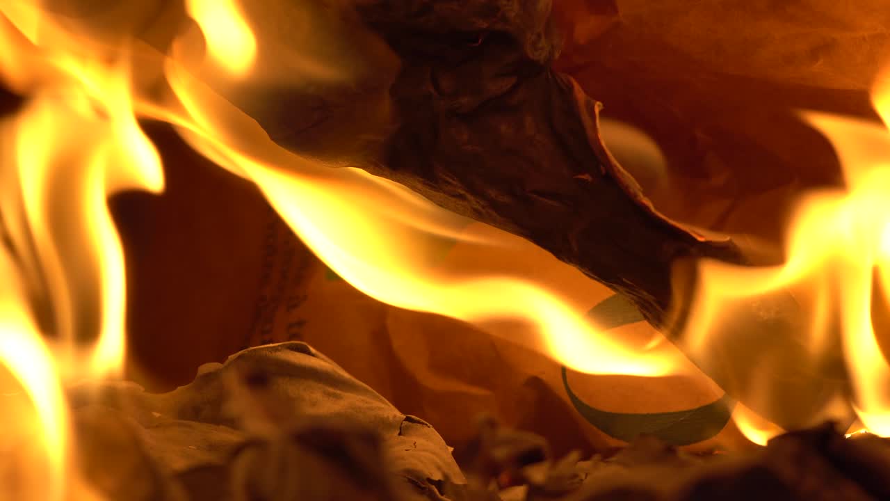 Burning paper files and bills