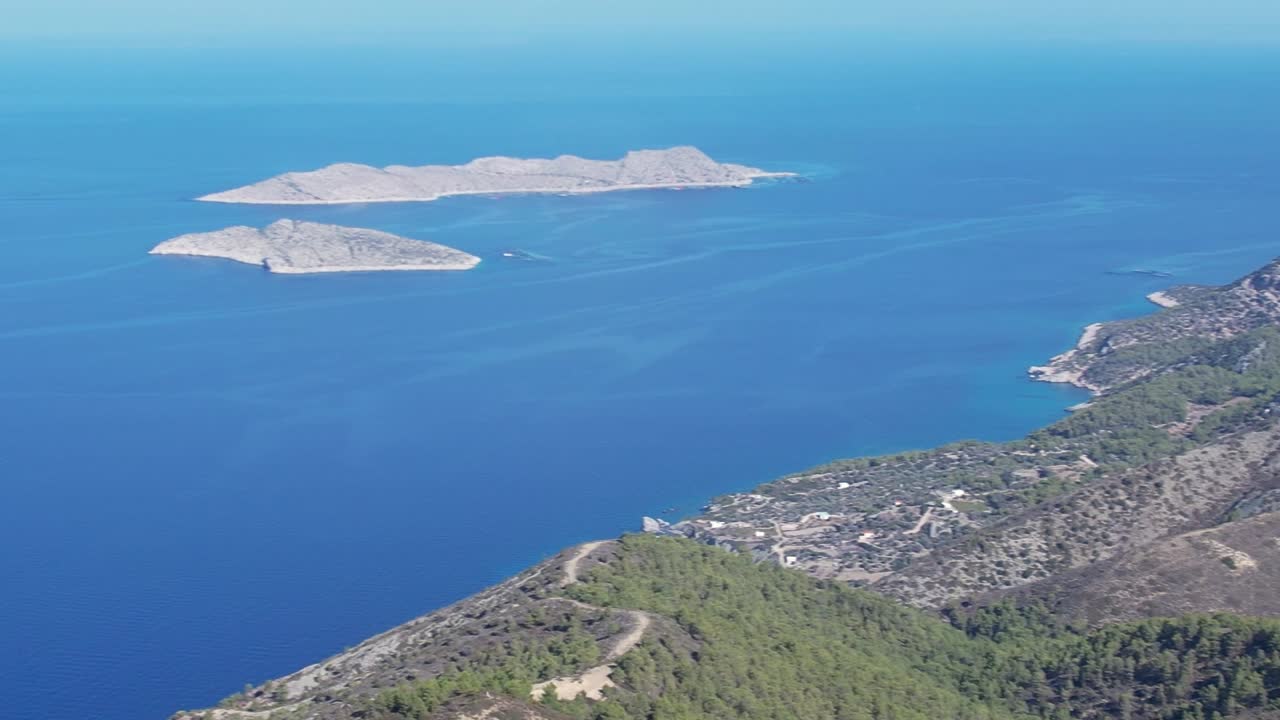 Aerial view of beautiful coastal landscape in Greece