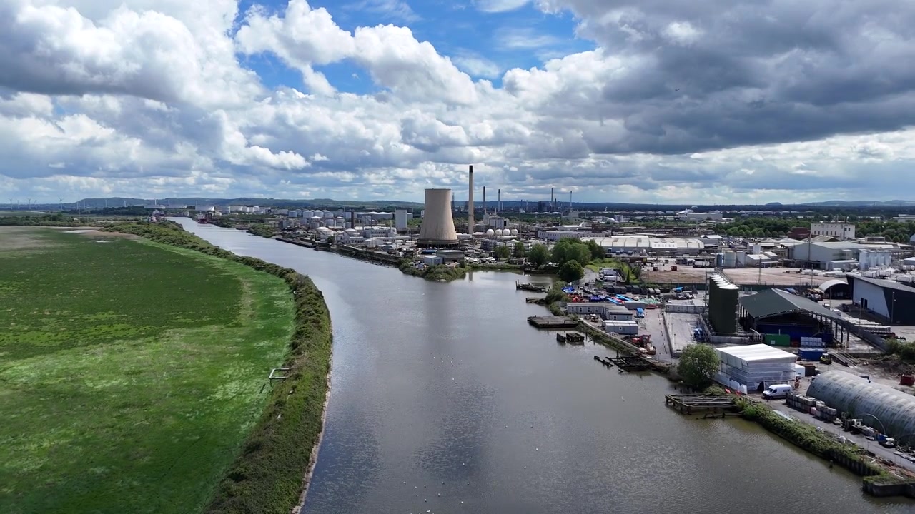 Ellesmere Port Industriområde Cheshire UK Luftfoto