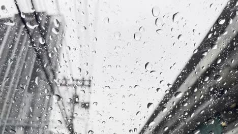 raindrops are falling on the car.