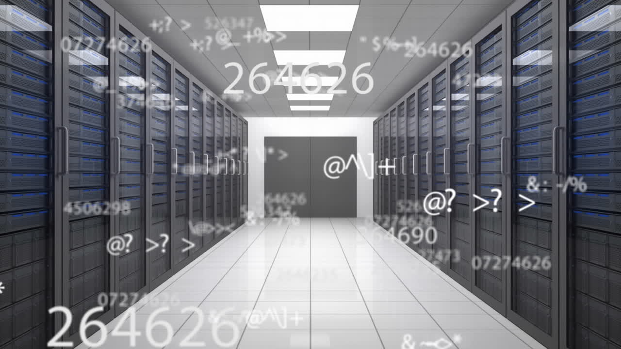 Animation of numbers over server room