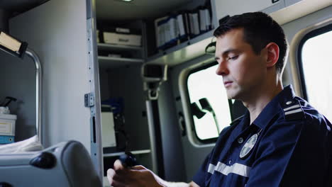 paramedic in an ambulance