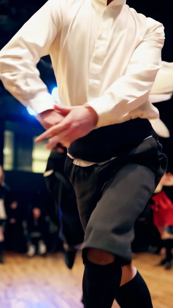 Dynamic Folk Dance Performance on Stage