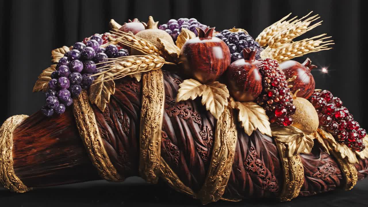 Cornucopia with Fruit and Grains