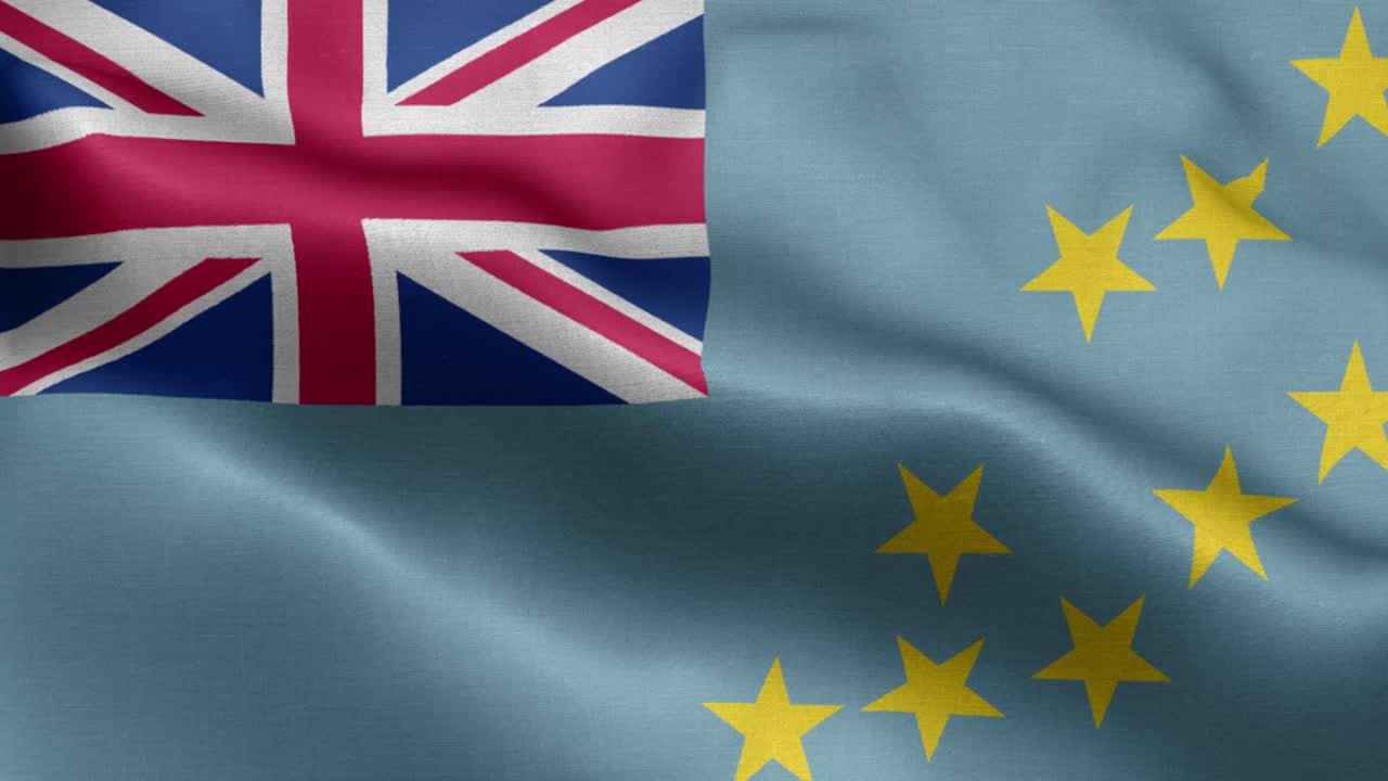 투발루의 루프 4k 국기를 흔들며