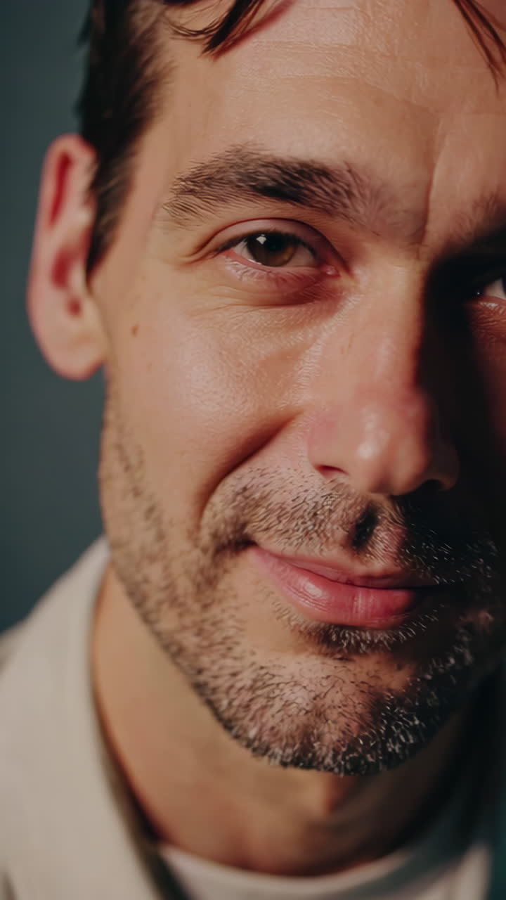 retrato en primer plano de un hombre sonriente