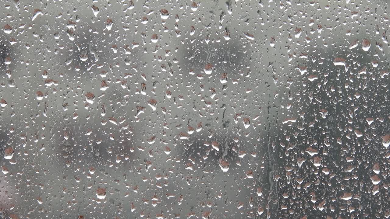 Rainy weather outside the window
