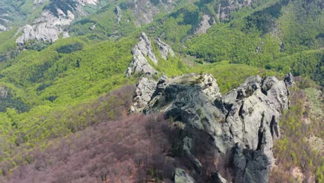 aerial view of rhodope mountains near karadzhov stone