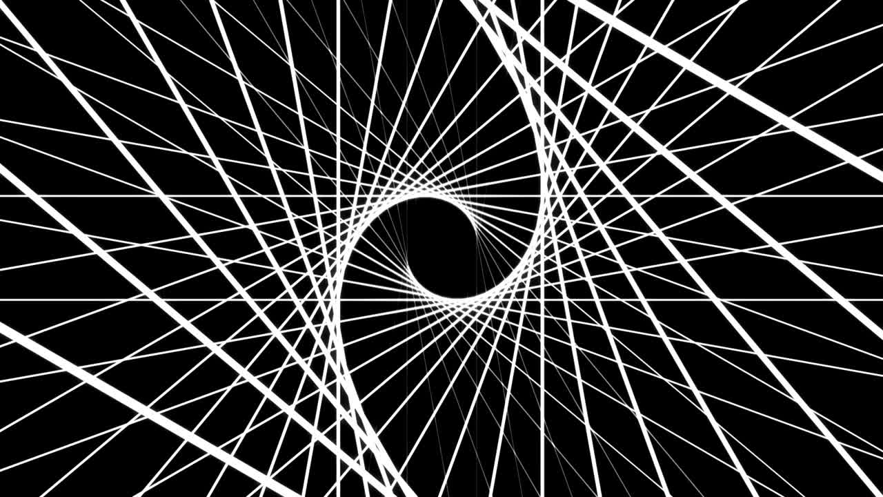 animación de fondo de líneas blancas en espiral fractal abstracta