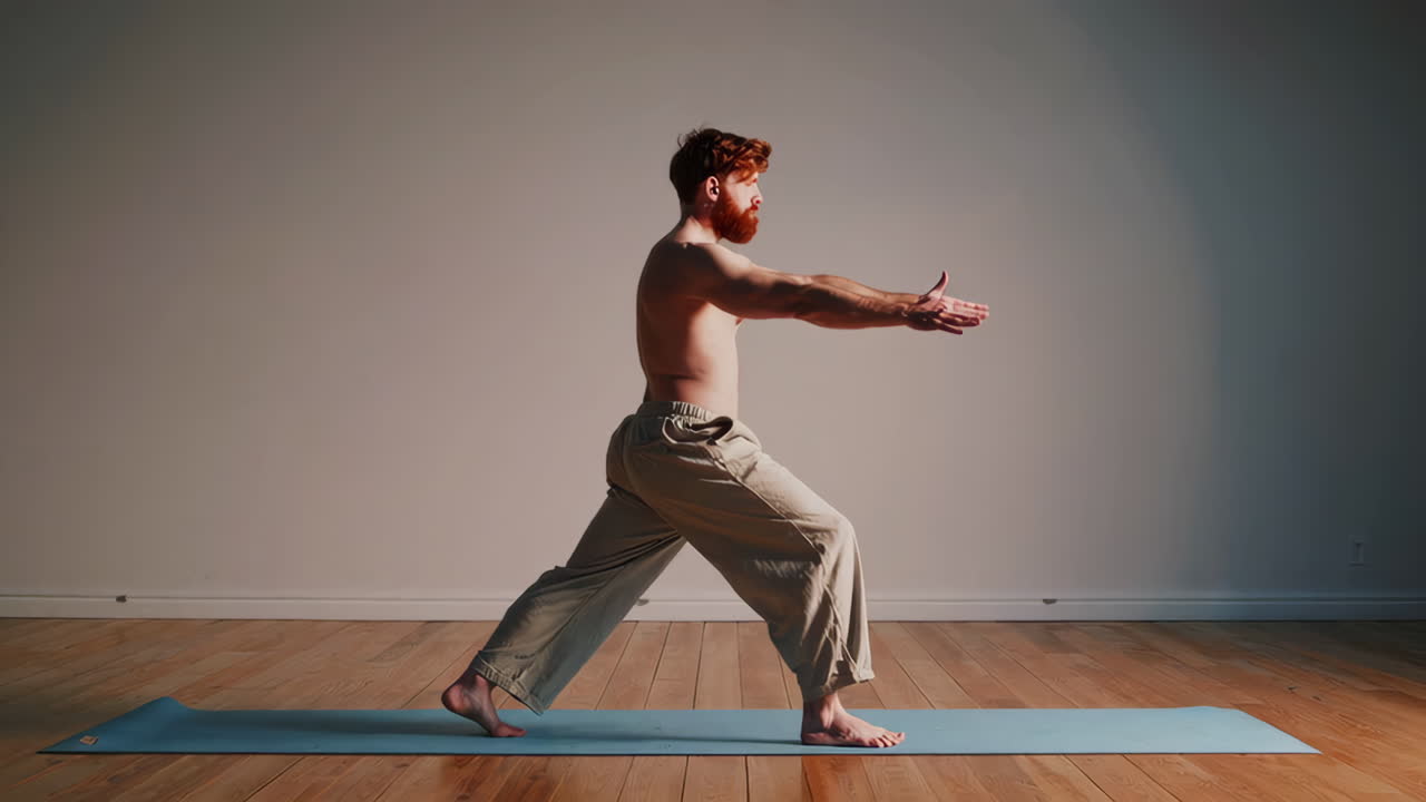 Man Performing Yoga Poses