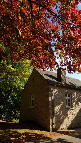 autumn cottage in a garden