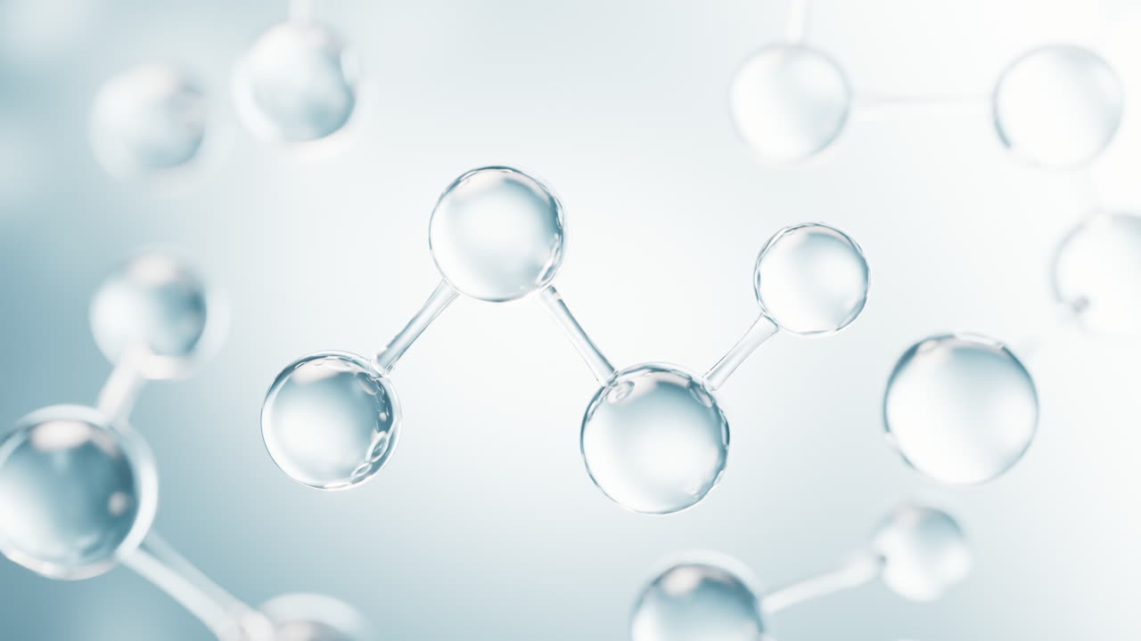 Transparent molecules background, 3d rendering