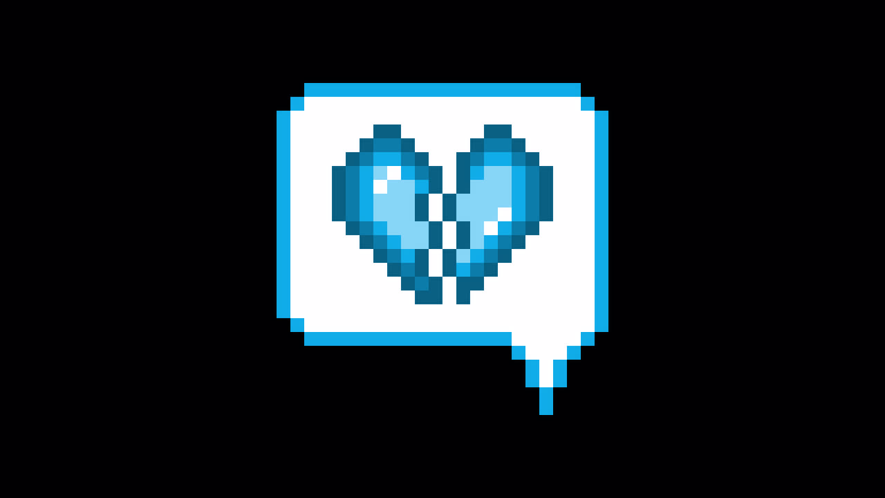 Pixel art animation icon speech bubble broken heart (2)