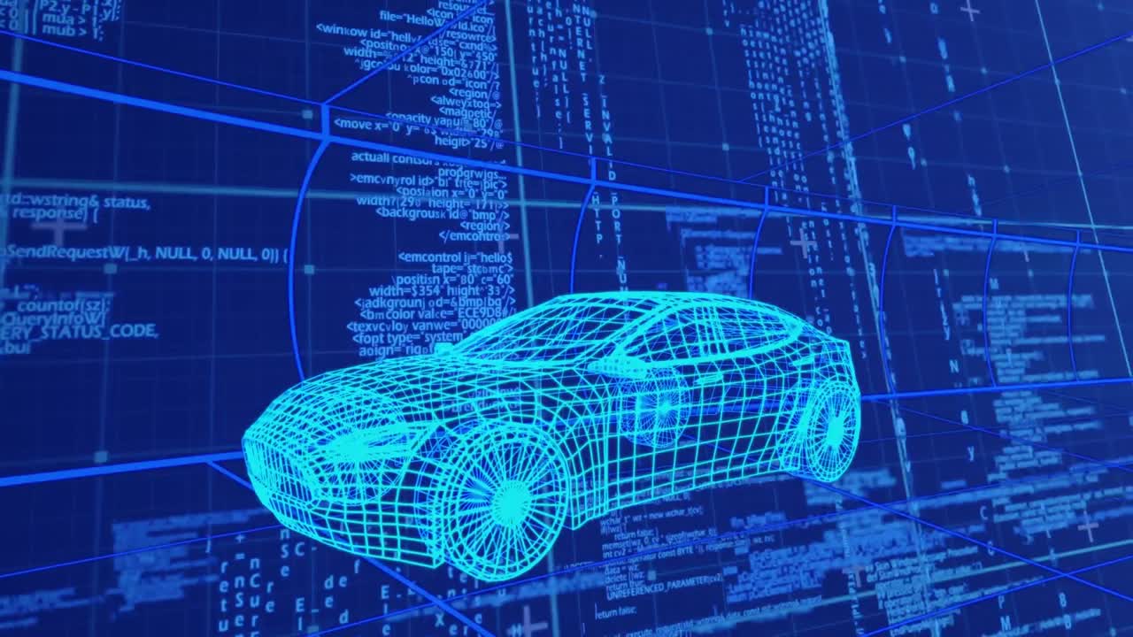 자동차의 3d 기술 도면