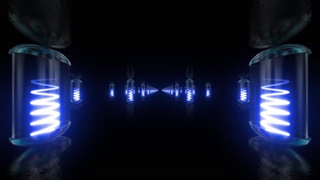 abstract futuristic tunnel with glowing blue light
