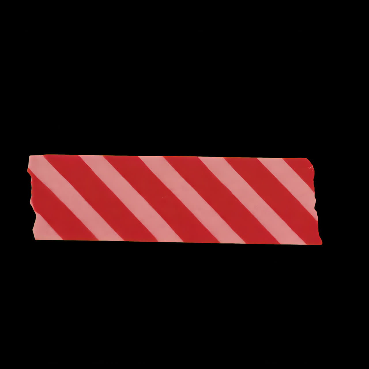 Red striped tape animation isolated asset, transparent 4K video, alpha channel, ProRes 4444