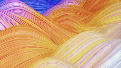 beautiful abstract background of waves on surface, color gradients, extruded lines as striped fabric surface with folds or waves on liquid. 4k loop. 12