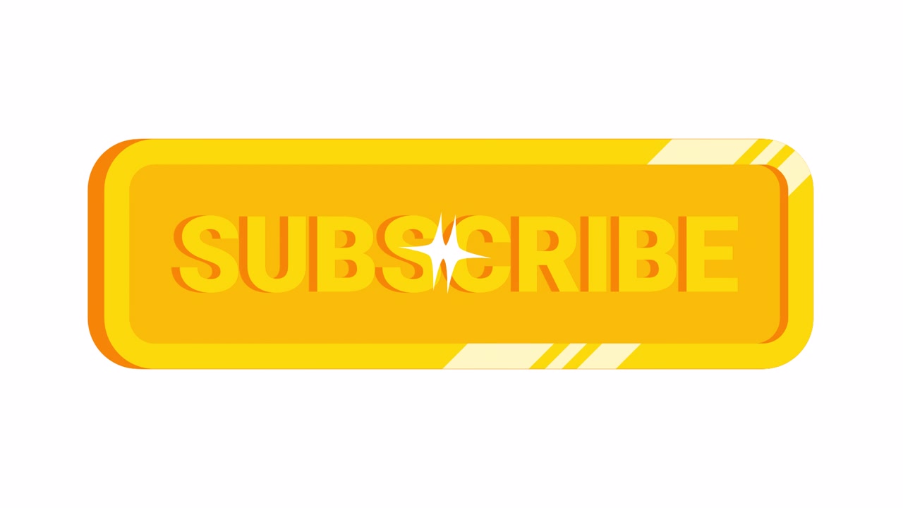 Animated Yellow Subscribe Button with Sparkling Light Effect