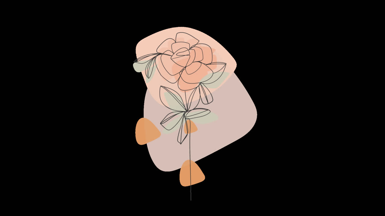 추상적인 로즈 라인 아트 디자인