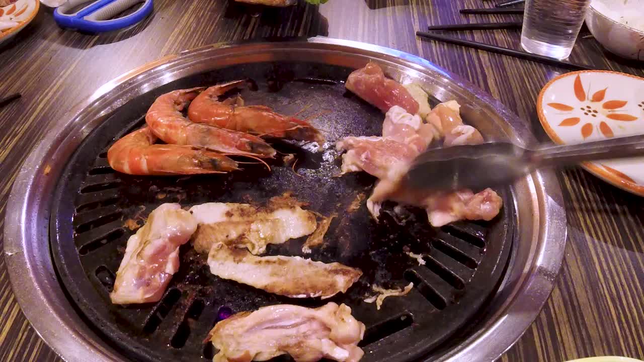한국식 바베큐 요리 새우 저속 켄팅 대만 아시아