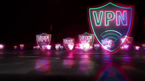 vpn neon sign abstract loopable hyperspace animation