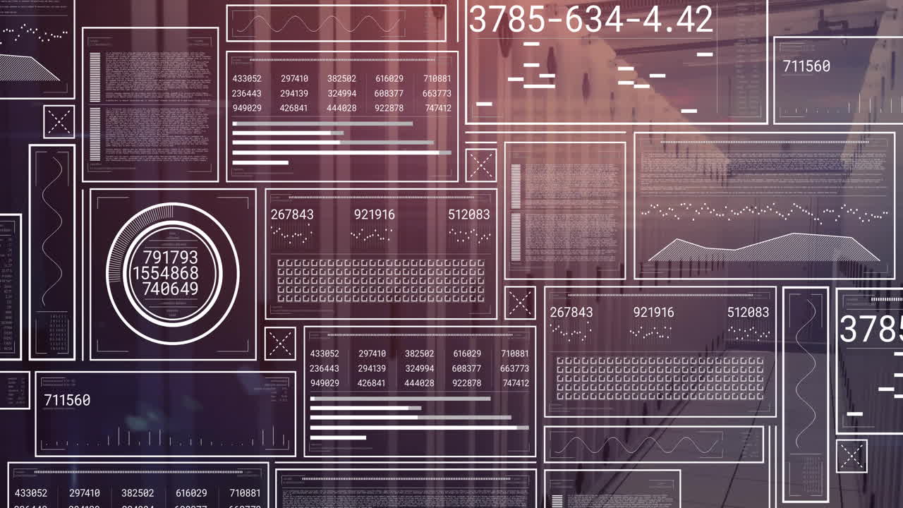 Animation of screens with data processing over computer servers