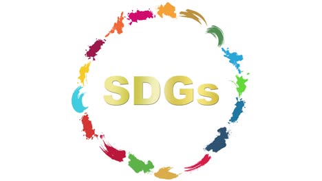 sdgs color especificado círculo icono animación