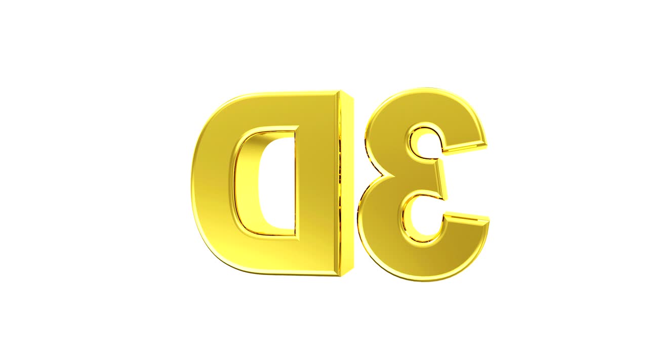 animación en bucle del símbolo 3d dorado