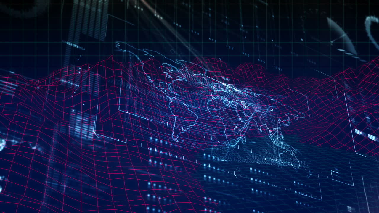 Digital codes with terrain and earth in the background