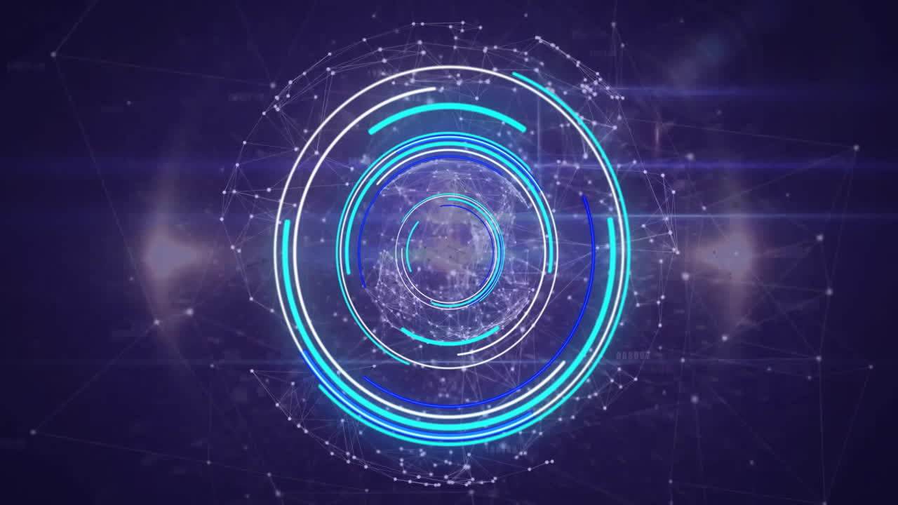 연결과 함께 전 세계를 스캔하는 범위의 애니메이션