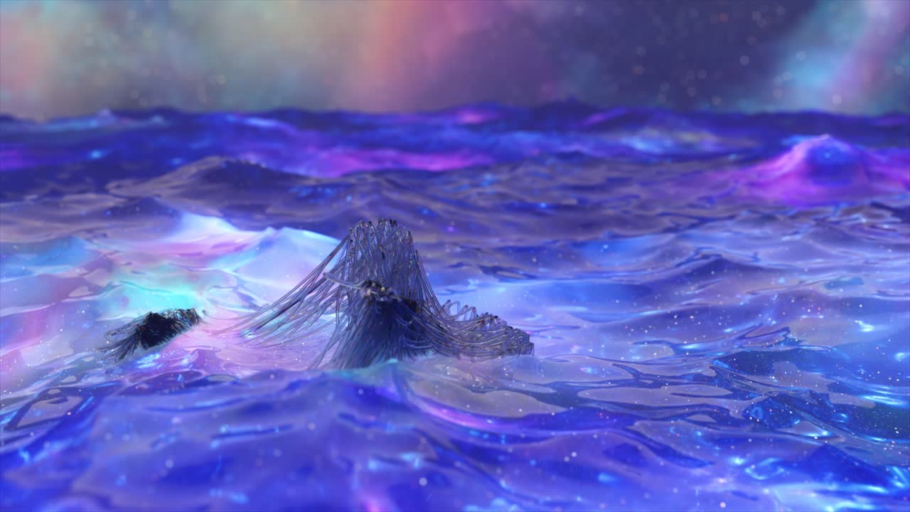 Struttura Cosmica Astratta in Galassia Liquida