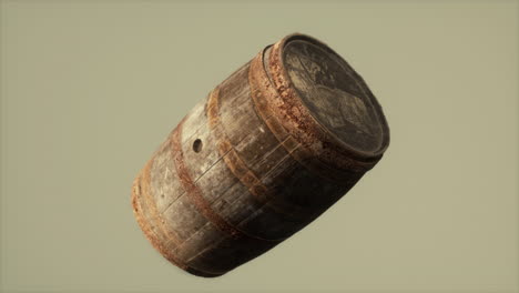 classic old rusted wooden barrel