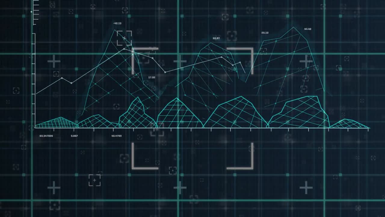 animación del procesamiento de datos científicos sobre un fondo oscuro
