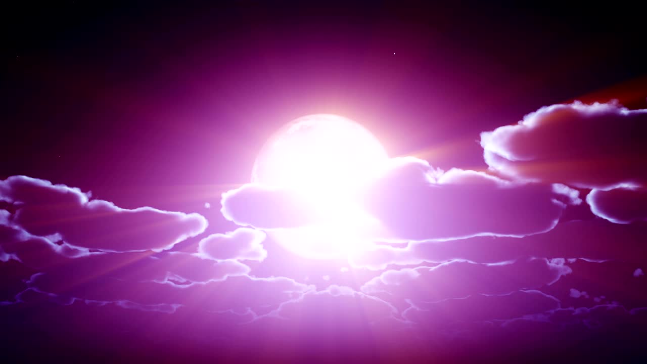 nubes en el cielo nocturno de luna llena 4k