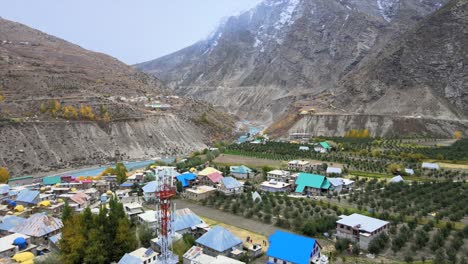 k aerial shots of a small village in