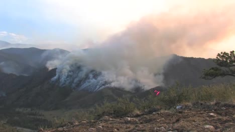 el incendio del parque alto en colorado arde en la ladera de una montaña