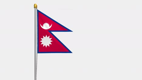 video de bucle de la bandera de nepal revoloteando en el viento, video en cámara lenta de 4k, con canal alfa