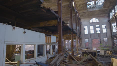 office and factory floor of an abandoned factory in ohio