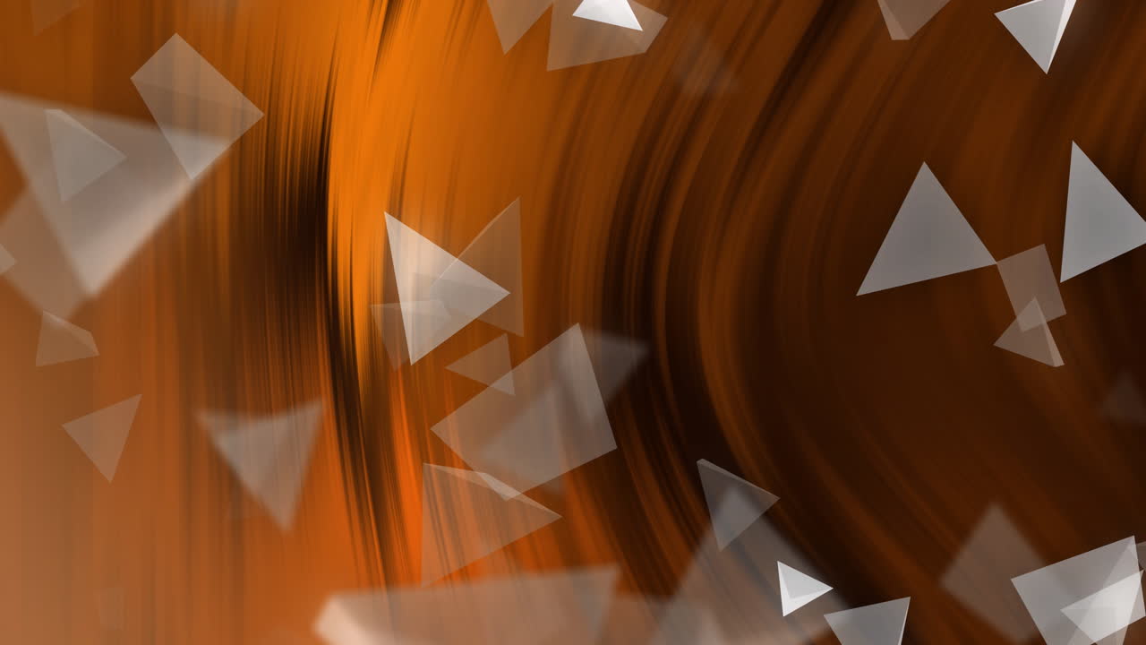 Abstract geometric shapes animation over swirling orange background