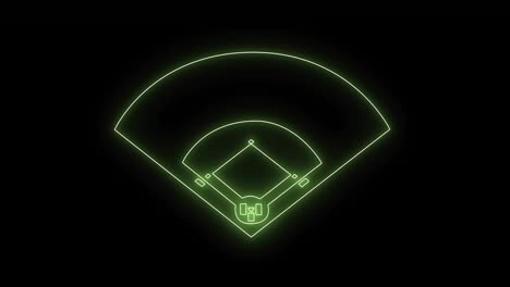 animation of neon field plan on black background