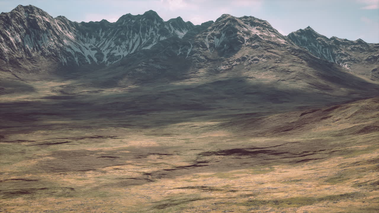 kazajstán paisaje de otoño con hierba seca y montañas