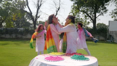 Indian-people-playing-Holi-with-different-colors