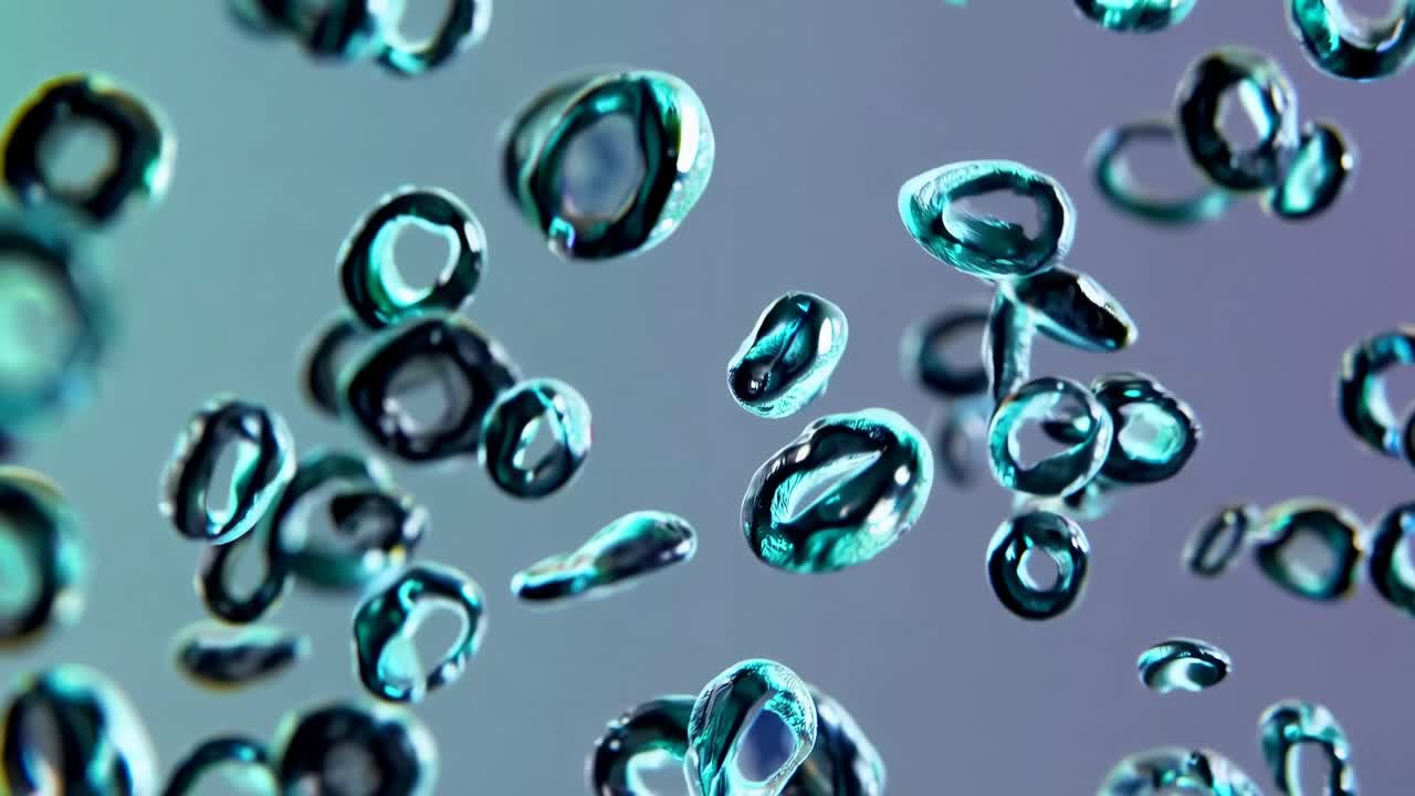 Floating Teal Rings in Water