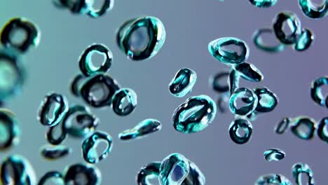 floating teal rings in water