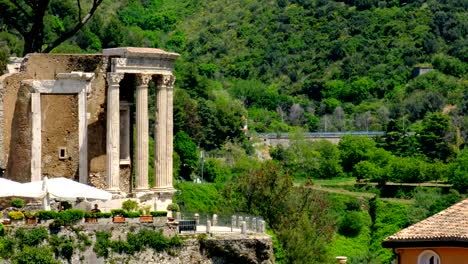 rome local landmark of tivoli lazio region of italy the temple of vesta of circular temple