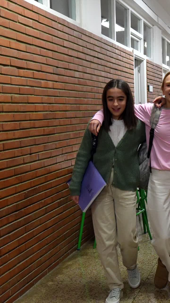 Teenagers in a School Hallway