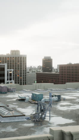 a view of a city from a rooftop