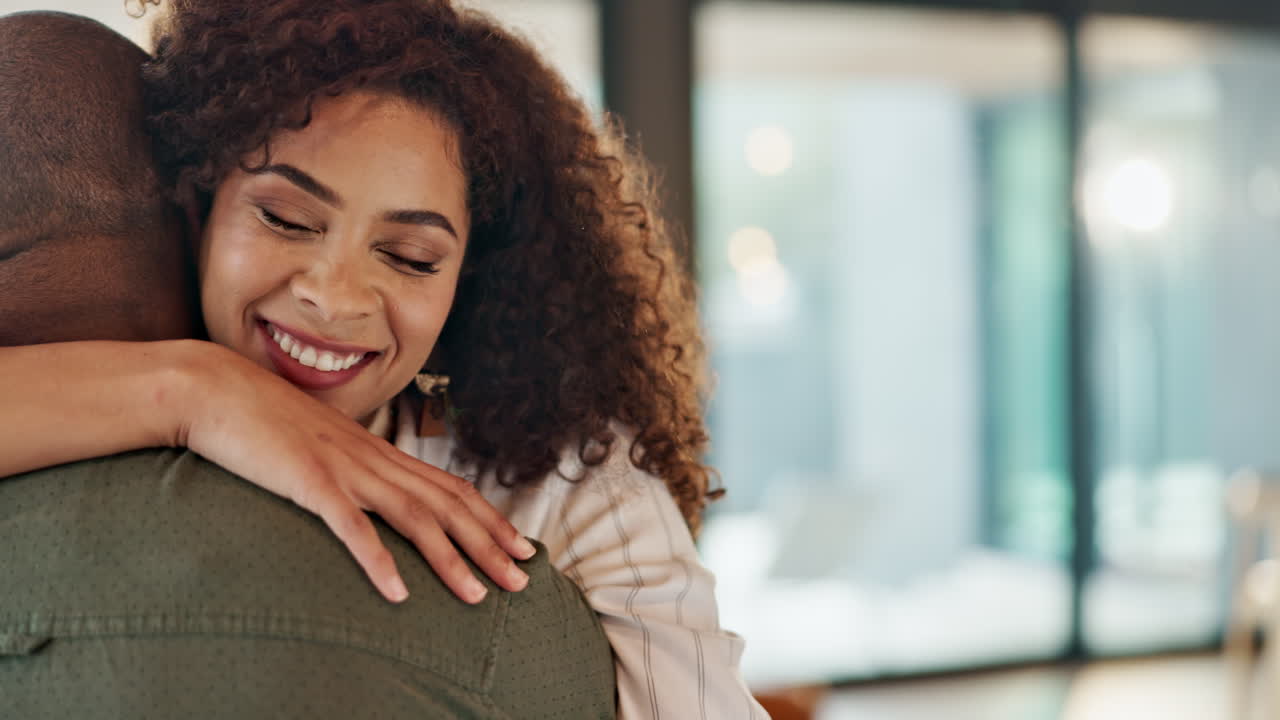A couple embracing in a loving hug
