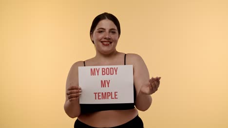 Empowering Message on the Poster My Body My Temple Positivity and Self Acceptance